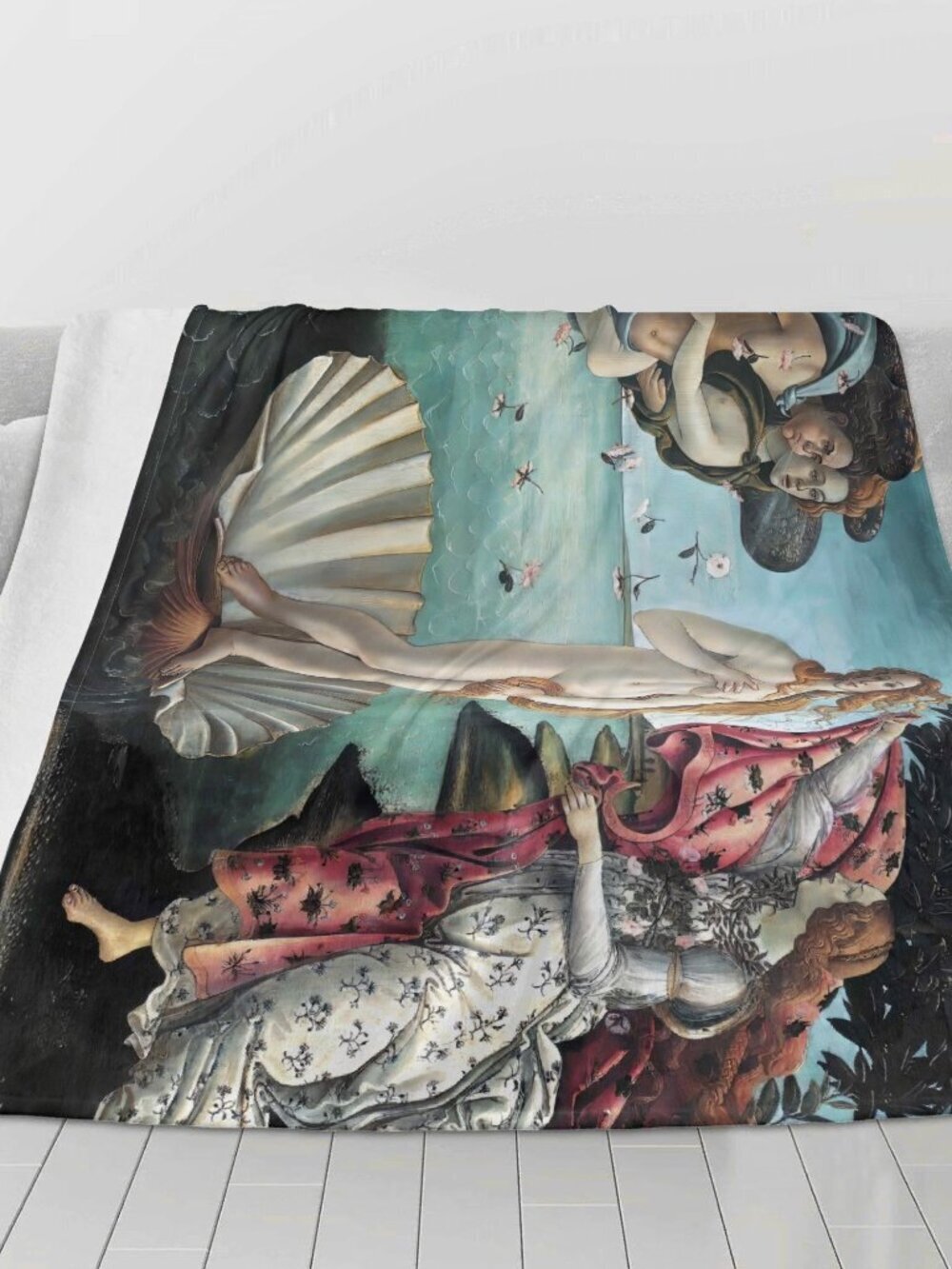 Botticelli Birth of Venus Soft Minky Blanket Huge 60"x80"  Gift for Art Lover